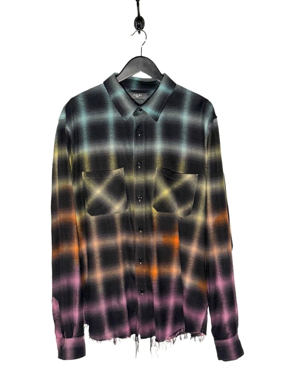 Amiri Plaid Rainbow Checkered Flannel Shirt